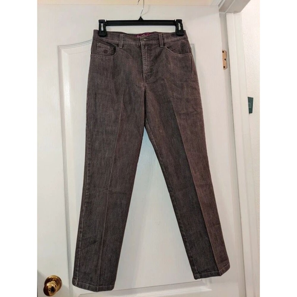 Gloria Vanderbilt Classic Tapered Light Wash Black Gray Jeans Amanda Sz 10